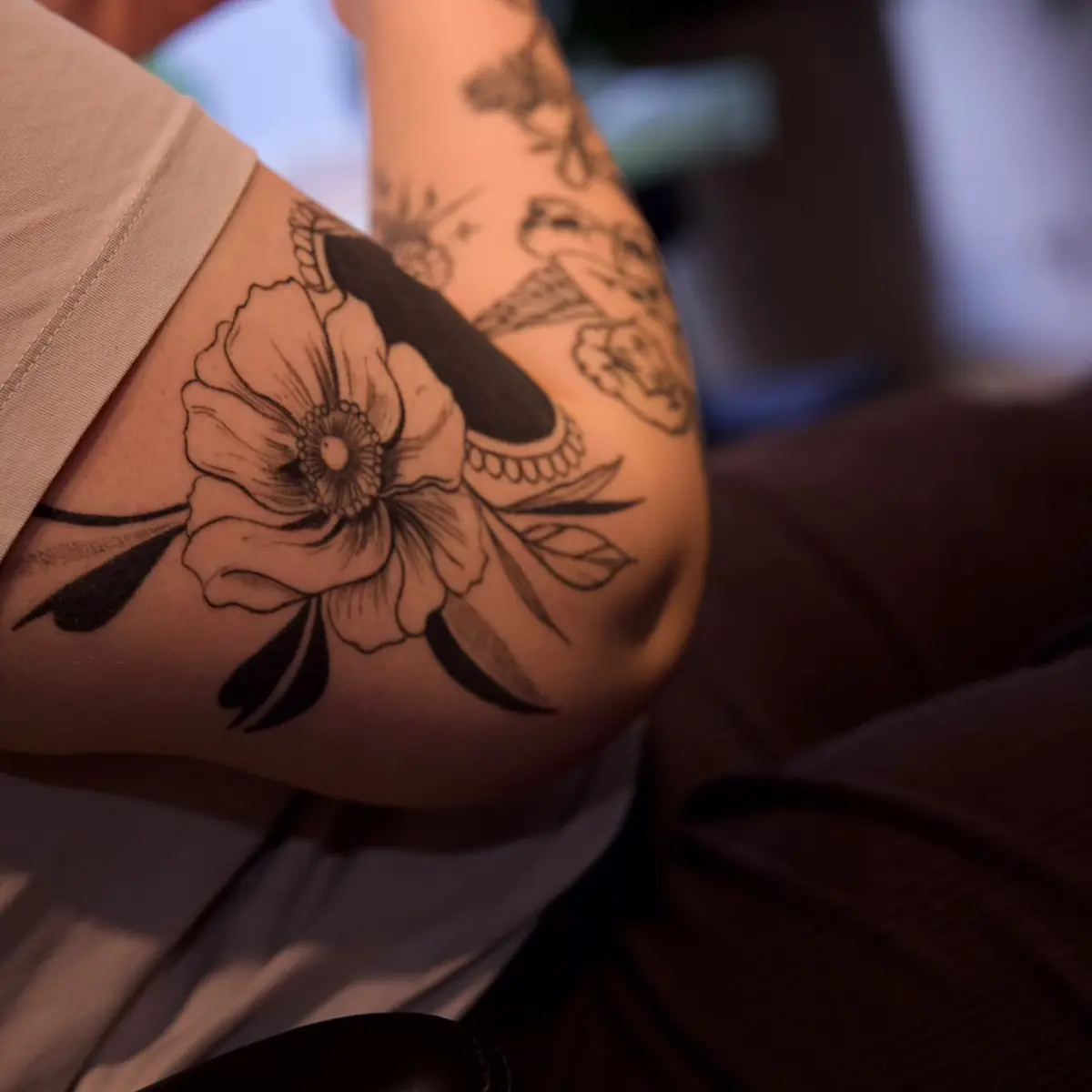 Tattoo von Monica, Floral und Ornamentel und Blackwork
